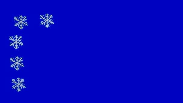 飞雪的背景框架 冬季题词的蓝色背景 — 图库视频影像
