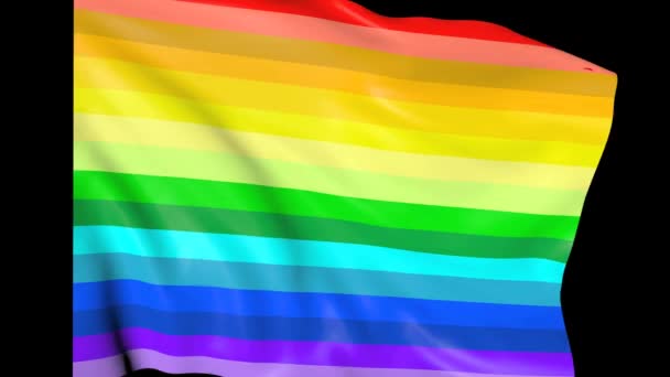 Steagul Curcubeului Flutură Mândrie Simbolul Mișcării Homosexualilor Lesbiene — Videoclip de stoc