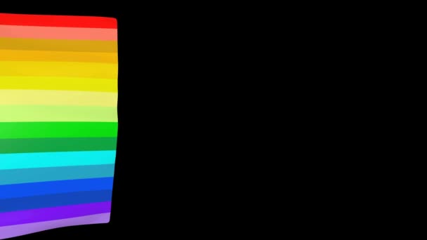 Duhová Vlajka Vlnící Hrdost Symbol Pohybu Gayů Lesbiček — Stock video