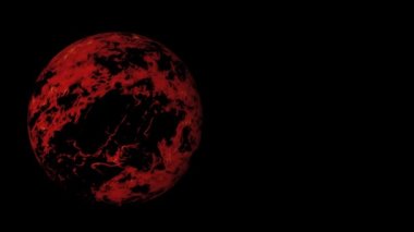 Soyut kızıl gezegen size doğru geliyor. Galakside dönen gizemli Mars gezegenleri.