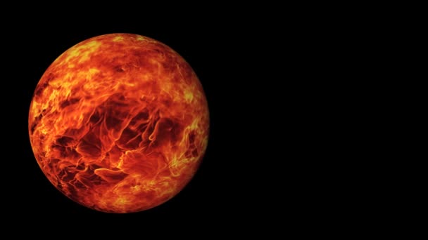 Planeta Rojo Abstracto Está Moviendo Hacia Misteriosos Planetas Marte Girando — Vídeo de stock