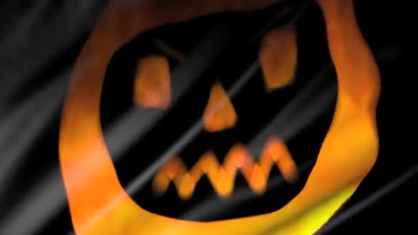 Skjut Pumpa Svart Bakgrund För Halloweenunderhållning — Stockvideo