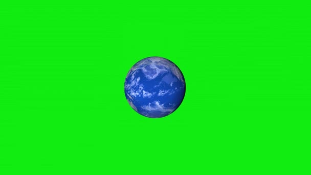 绿色背景上的行星地球 宇宙中的抽象地球 — 图库视频影像