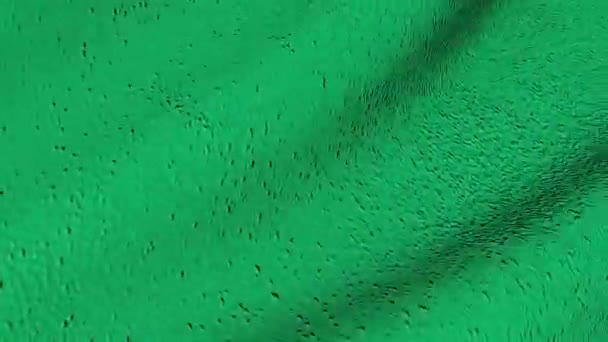 Tejido Hinchado Verde Texturizado Abstracto Lienzo Corrugado Movimiento — Vídeo de stock