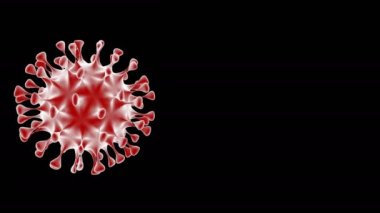 Uçan Coronavirus 3 boyutlu arka plan. Tehlikeli hücresel bulaşıcı virüs covid-19.