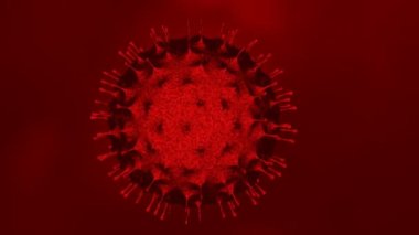 Uçan Coronavirus 3 boyutlu arka plan. Tehlikeli hücresel bulaşıcı virüs covid-19.