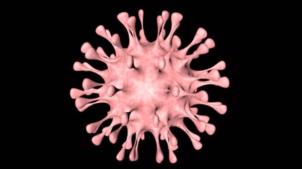 Flying Coronavirus Tło Niebezpieczny Komórkowy Wirus Zakaźny Covid — Wideo stockowe