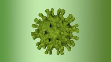 Uçan Coronavirus 3 boyutlu arka plan. Tehlikeli hücresel bulaşıcı virüs covid-19.