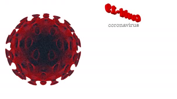 Flygande Coronavirus Bakgrund Farliga Cellulära Infektiösa Virus Covid — Stockvideo