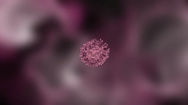 Voando Coronavirus Fundo Vírus Infeccioso Celular Perigoso Covid — Vídeo de Stock