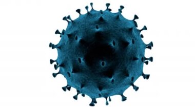 Uçan Coronavirus 3 boyutlu arka plan. Tehlikeli hücresel bulaşıcı virüs covid-19.