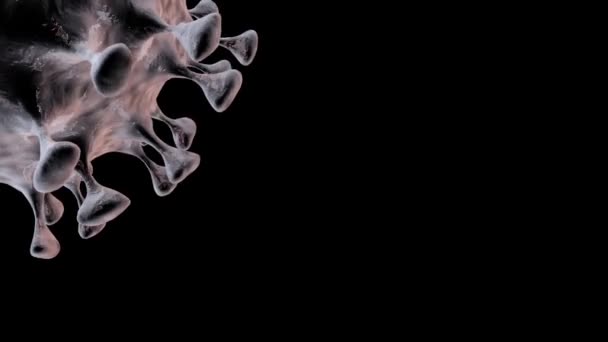 Летающий Коронавирус Фон Опасный Клеточный Инфекционный Вирус Ковид — стоковое видео