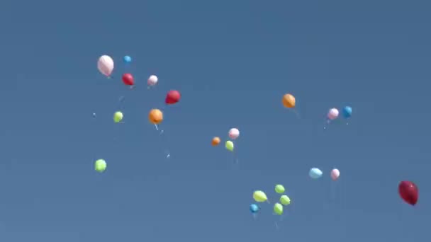 하늘로 향하는 풍선들 축하하고 재밌는 — 비디오