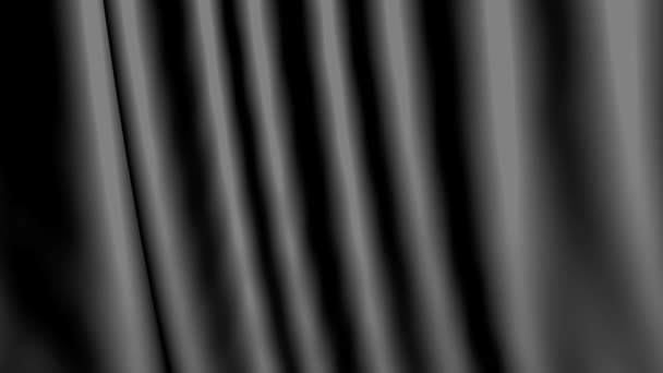 光滑的黑色织物的神秘褶皱 黑暗帆布波涛的背景 — 图库视频影像