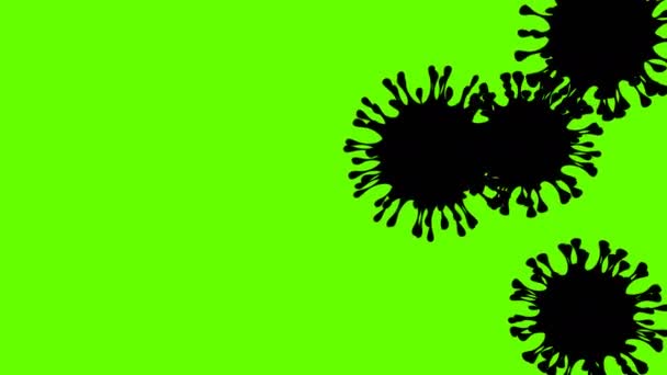 Coronavirus Auf Grünem Hintergrund Gefährliches Zelluläres Infektionsvirus Covid — Stockvideo