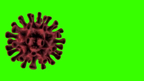 Coronavirus Grön Bakgrund Farliga Cellulära Infektiösa Virus Covid — Stockvideo