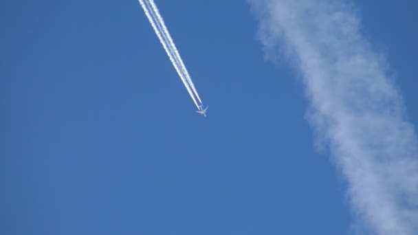 Avião Jato Caça Voando Céu Aeronaves Militares Supersônicas Rápidas Voando — Vídeo de Stock