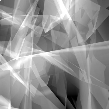 Üç boyutlu soyut gri geometrik şekiller. Arkaplan çizgiler ve formlarla gerçeküstü..