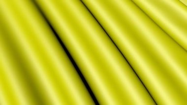 Sarı desenli kumaşın arka planı. Rüzgarda uçuşan kumaş dalgaları. İnce ipek kumaş. Dekoratif kumaş.