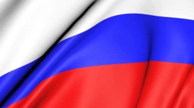 Rusya 'nın animasyon bayrağı. Mevcut sıvı saten dalgası. Kumaş hareketi rüzgarda tekrarlanır..