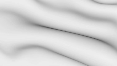 Soyut beyaz hareket halindeki gri dalgaların perspektifleri. Pileli gri hareketlerin kumaşı. Arkaplan için tuval.