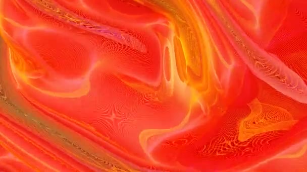 Фон Движения Абстрактной Расплавленной Красной Материи Волны Линий Нереального Алого — стоковое видео