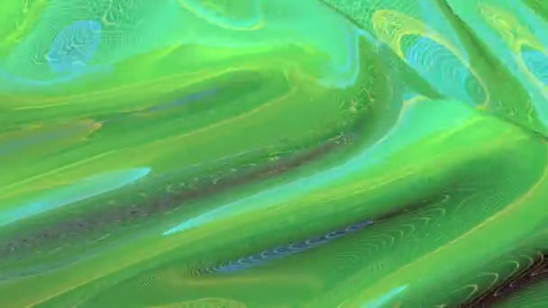 Green Streaks Substance Motion Backdrop Viscous Dense Abstract Waves — Stock Video