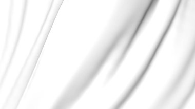 Soyut beyaz hareket halindeki gri dalgaların perspektifleri. Pileli gri hareketlerin kumaşı. Arkaplan için tuval.