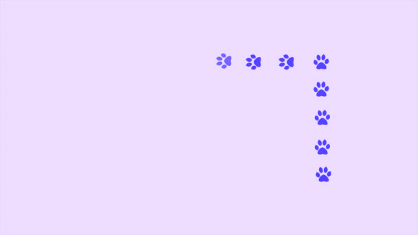 Frame Footprint Ruch Kroków Chodzących Łap Streszczenie Tła Pisania Tekstu — Wideo stockowe