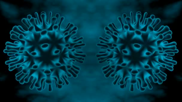 Virus Couronne Covid Mouvement Les Processus Filamenteux Virus Pénètrent Dans — Video