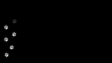 Arka planda hayvan pençesi izleri. Yürüyen hayvan ayak izleri Çizgi film komik patileri.