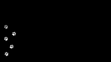 Arka planda hayvan pençesi izleri. Yürüyen hayvan ayak izleri Çizgi film komik patileri.