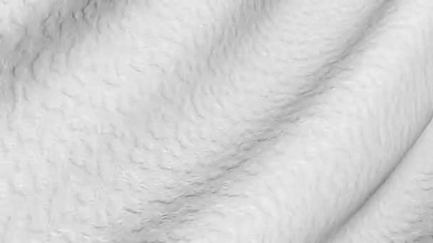 Ein Weiß Strukturierter Stoff Wedelt Abstrakte Leinwand Bewegung — Stockvideo
