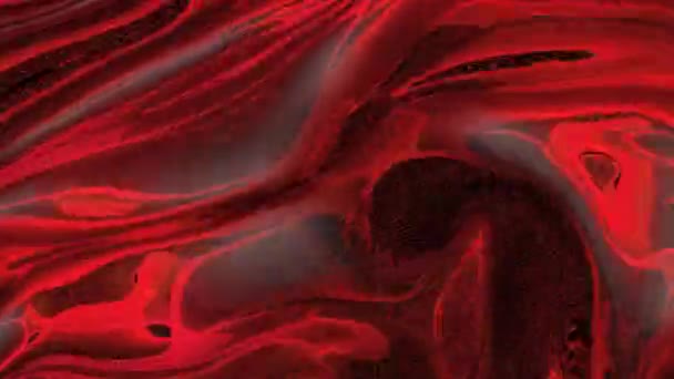 赤フィラメント交差粒子の背景 概要細い繊維の塊の波の動き — ストック動画