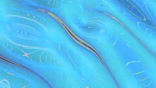 雪的背景在线条的移动中闪烁着火花 蓝色物质质量的抽象运动 — 图库视频影像