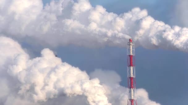 Stoom Uit Pijpen Van Een Olieraffinaderij Verontreiniging Vernietiging Van Ecologie — Stockvideo