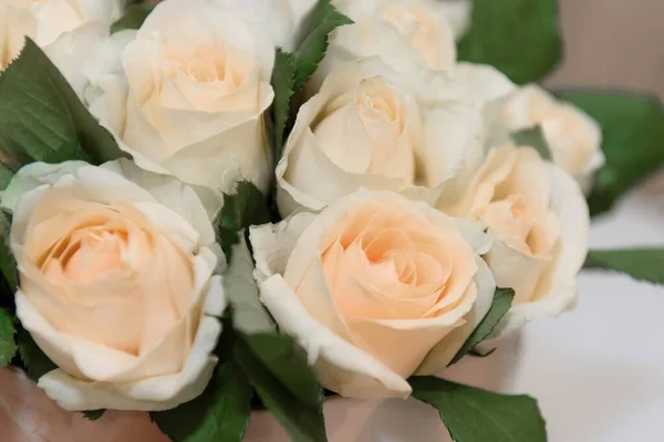 Bouquet White Roses Luxury Flowers Gift — Stock Photo, Image