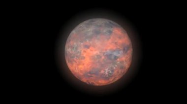 Mavi Dünya kendi ekseni etrafında siyah bir zemin üzerinde döner. Gezegenimizi dışarıdan görün..