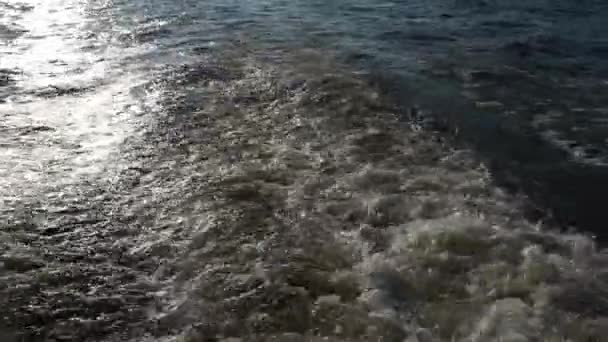 Água Borbulhar Atrás Das Hélices Navio Passeios Mar Iate Alta — Vídeo de Stock