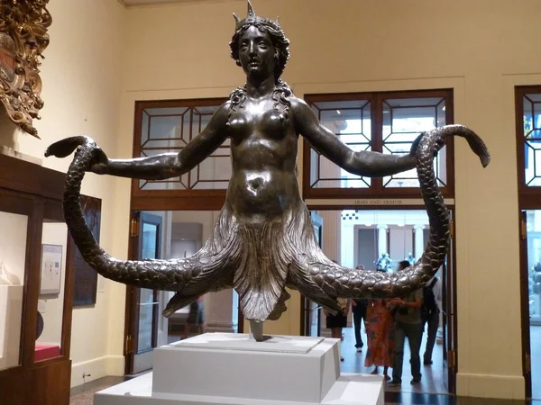 Sirena bicaudata Italian art, two-tailed siren, Rome