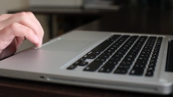 Laptop digitação com trackpad — Vídeo de Stock