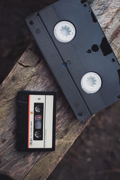 Zwei Retro-Kassetten in Nahaufnahme — Stockfoto