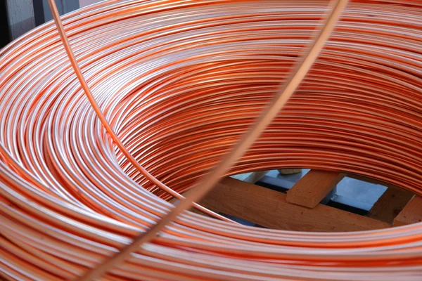 Fábrica de cable de cobre. Contexto — Foto de Stock