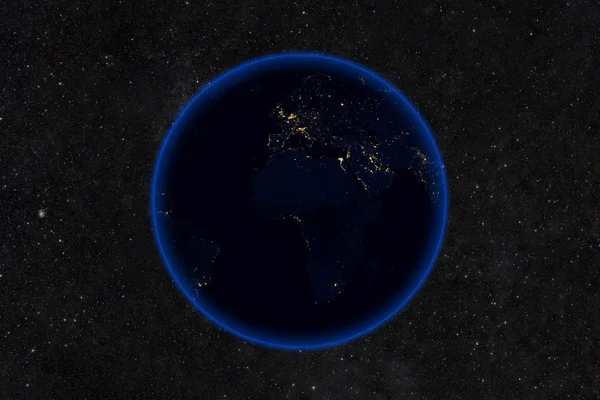 Planeet aarde 's nachts — Stockfoto