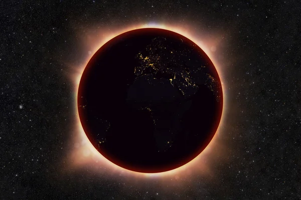 Die Sonnenfinsternis des Planeten Erde — Stockfoto