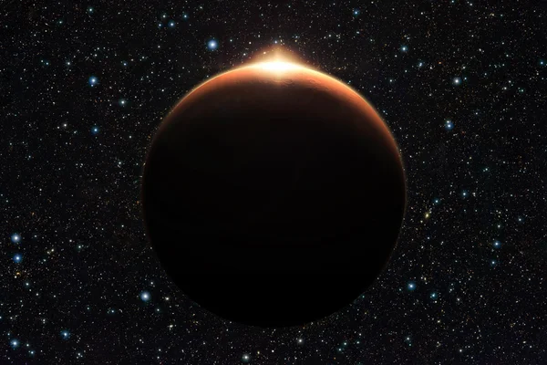 (Nasa tarafından döşenmiş bu görüntü unsurları uzayda Mars gezegeni gündoğumu ile)