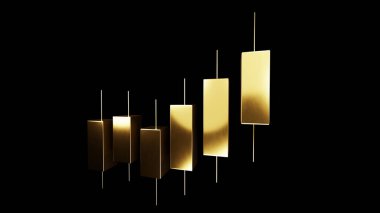 Lüks 3D altın şamdan tablosu yükselen bir eğilimi gösteriyor. Ekonomik başarı için minimalist konsept, borsa büyümesi ve profesyonel bir kara fon üzerine kârlı yatırım stratejileri