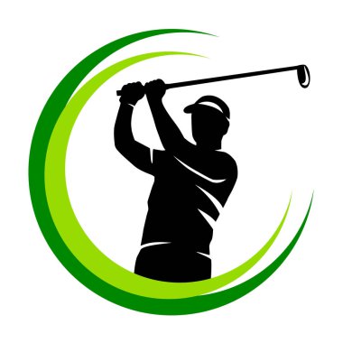 Vektör kalitesinde golf sporu grafiği.