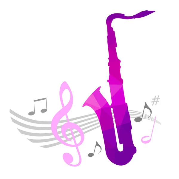 Gráfico Musical Con Saxofón Calidad Vectorial — Archivo Imágenes Vectoriales