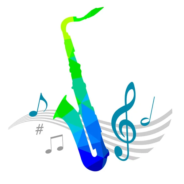 Gráfico Musical Con Saxofón Calidad Vectorial — Archivo Imágenes Vectoriales